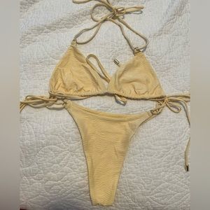 Monday Swimwear SET Palma Bikini Triangle String Swimsuit Yellow